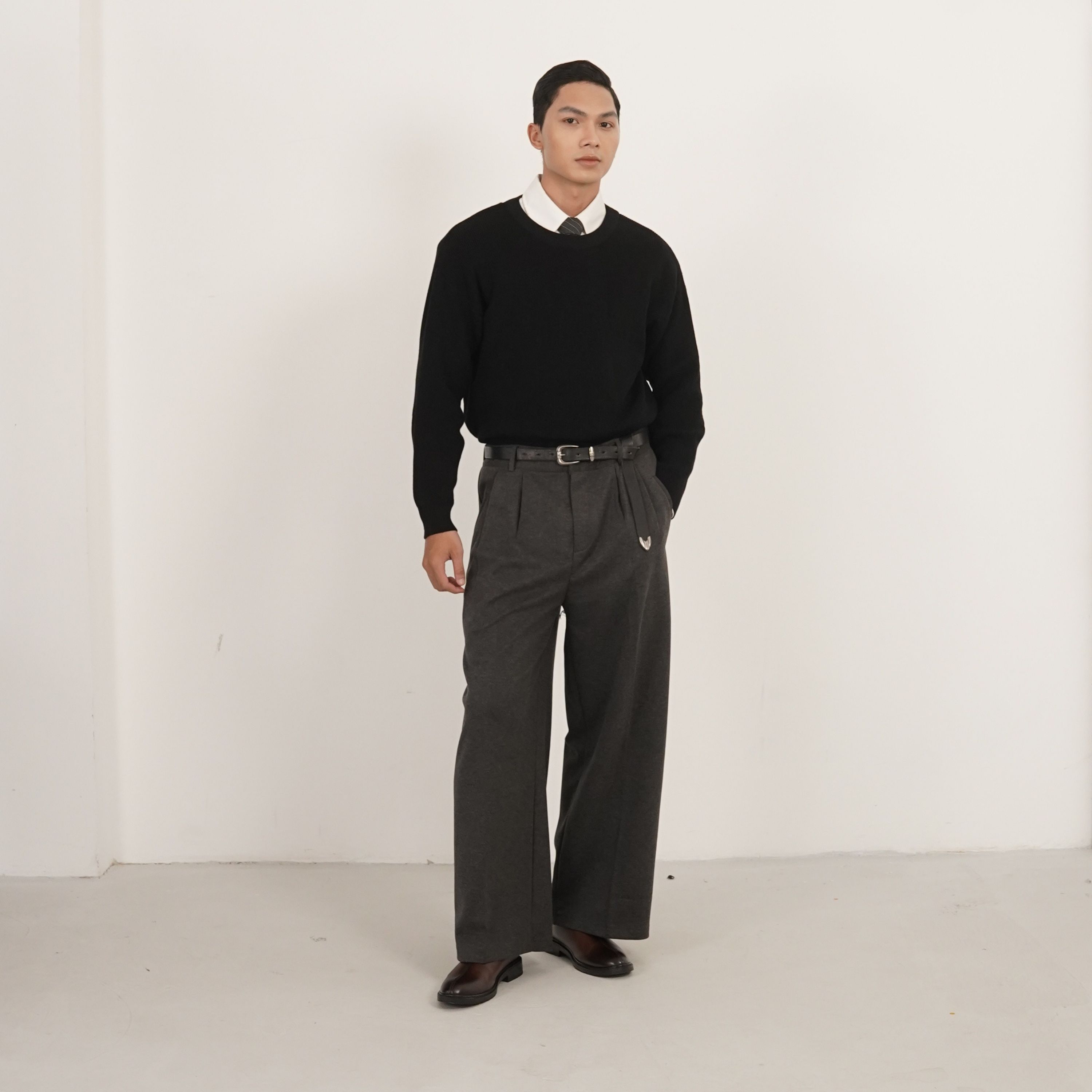 Set Len Cổ Tròn+ Quần Dạ.