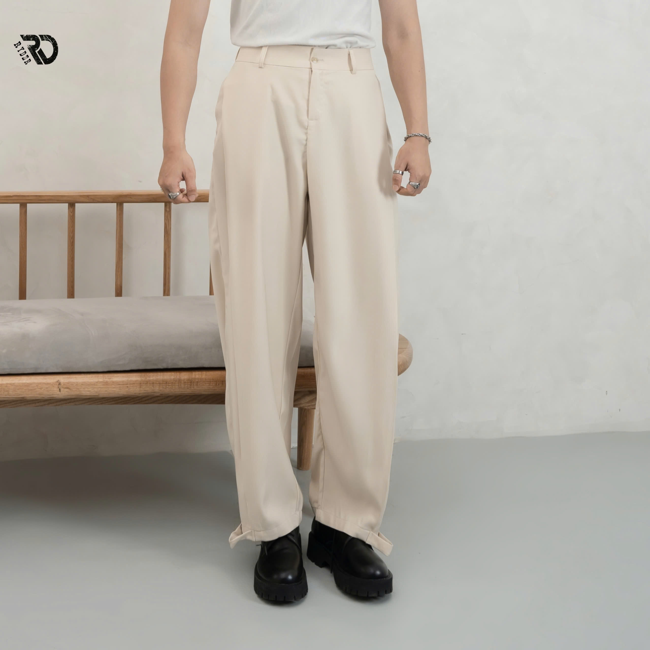 Quần Frank Pleated Wide-Leg Trouser